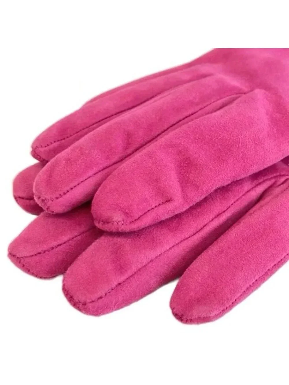 Gucci Gloves Suede Bee Ribbon S Pink